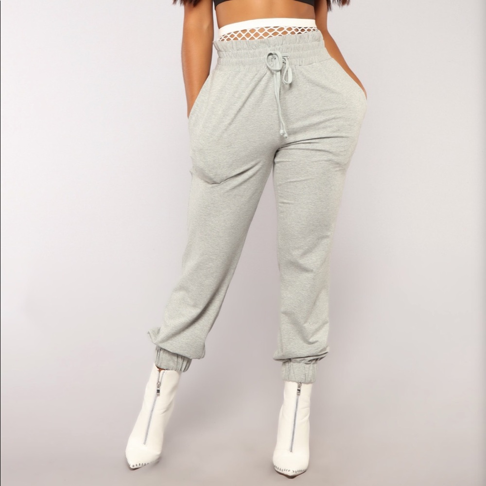 Fashion nova fishnet joggers
